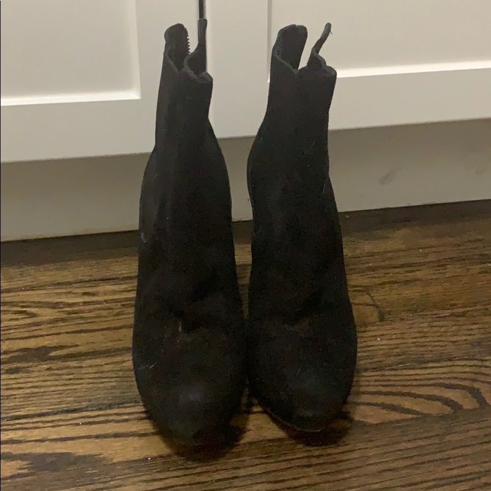 Miu Miu platform suede boots with glitter